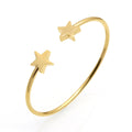 Korean Fashion Simple Double Five-pointed Star Bracelet Women's Jewelry Fashion All-match Accessories Trendy Women's Bracelet Titanium Steel Jewelry