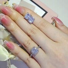 European and American Cross-border Niche High-level Design Earrings Jewelry suit Women's Two-piece e7969-r466o
