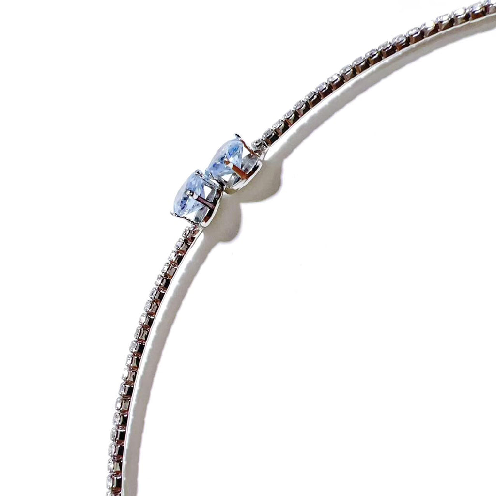 European and American design ins style double-layer collar handmade banquet jewelry full of diamond love zircon neck chain necklace