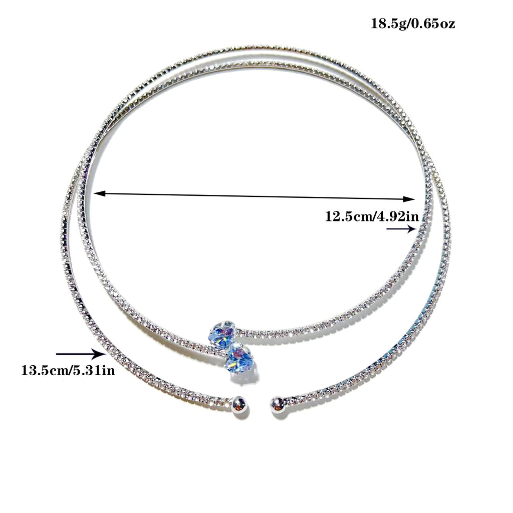 European and American design ins style double-layer collar handmade banquet jewelry full of diamond love zircon neck chain necklace