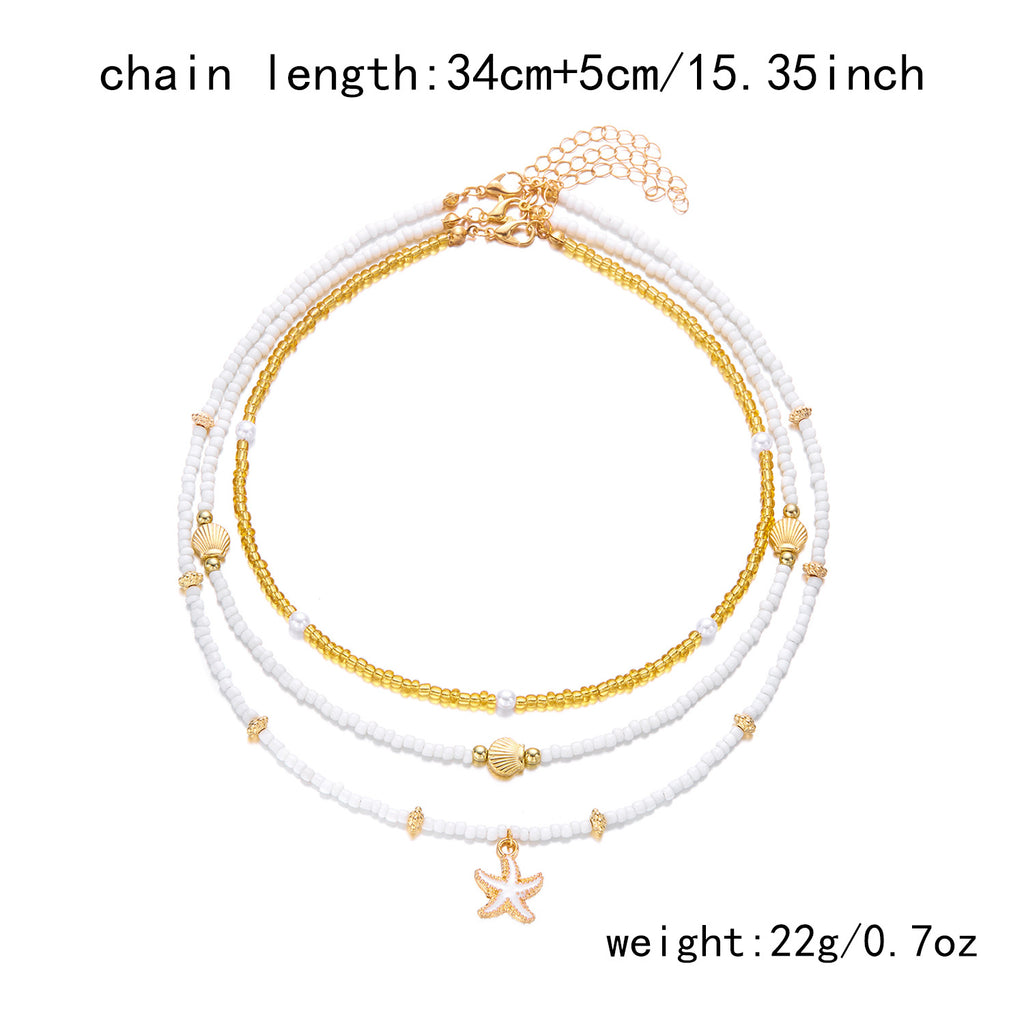 Beaded Starfish Pendant Necklace