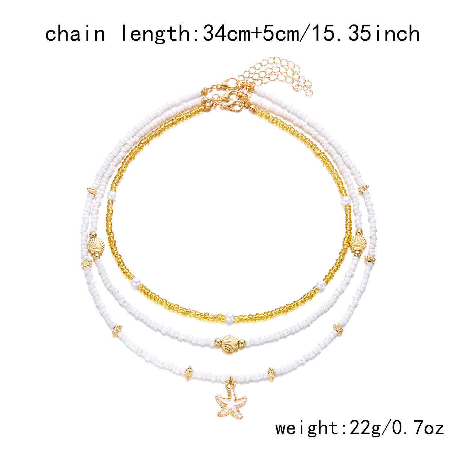 Beaded Starfish Pendant Necklace
