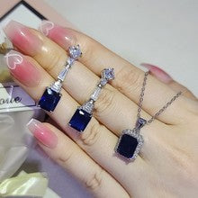 European and American Cross-border Niche High-level Design Earrings Jewelry suit Women's Two-piece e7969-r466o