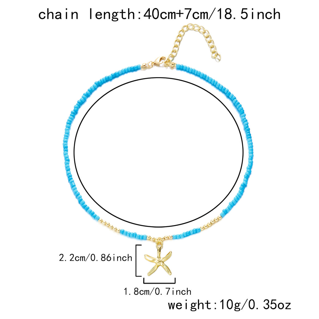 Beaded Starfish Pendant Necklace