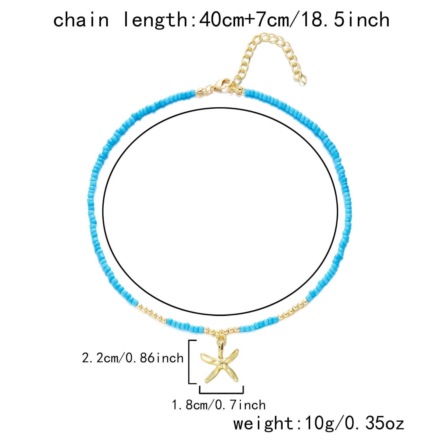 Beaded Starfish Pendant Necklace