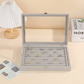 New Jewelry Box Large Capacity Flannel Jewelry Box Ring Necklace Earrings Storage Box Advanced Portable Dust-proof Box