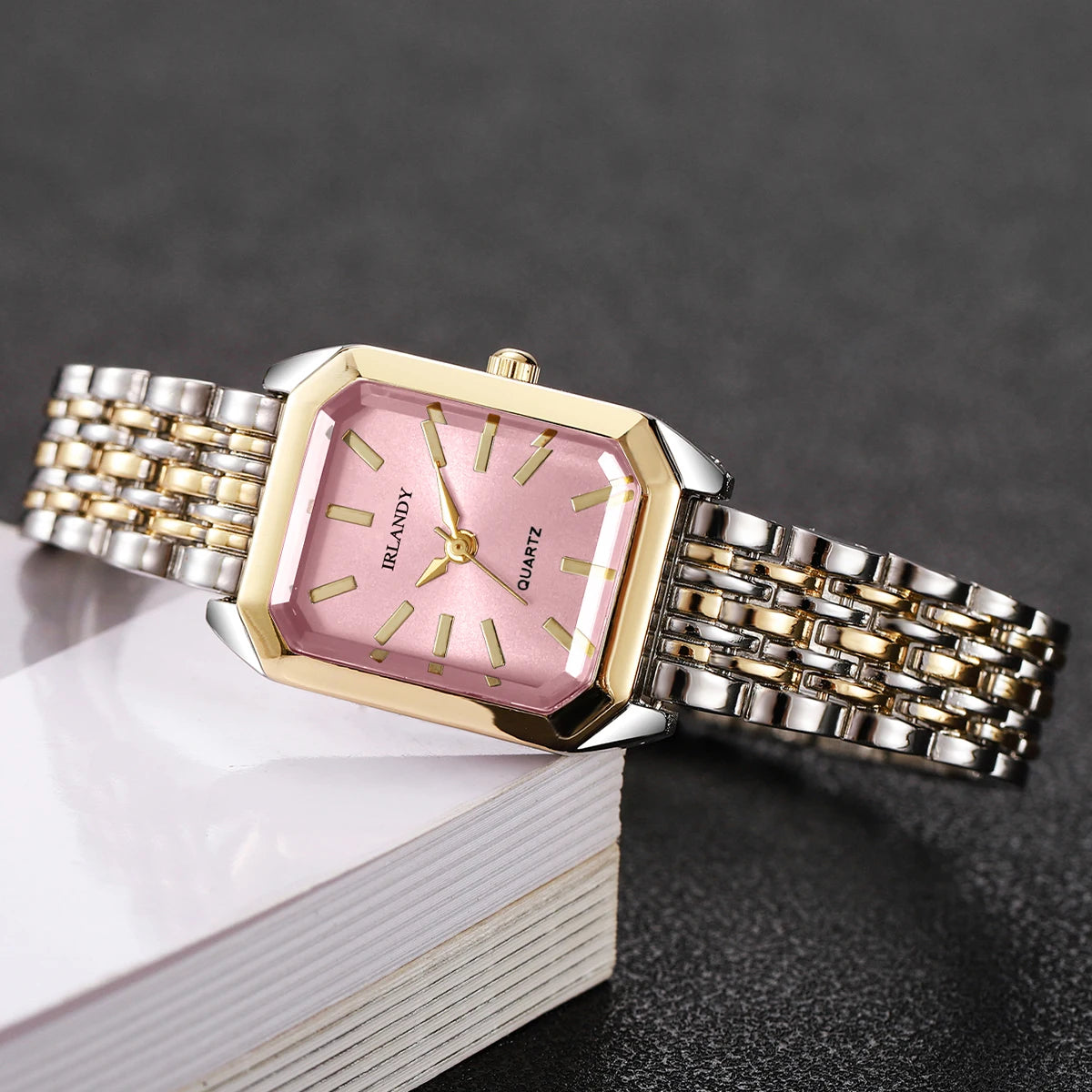 Fashion Rectangle Women Watches Steel Strap Ladies Quartz Wrist Watch Reloj Mujer Girls Clock Gift(Without Box)