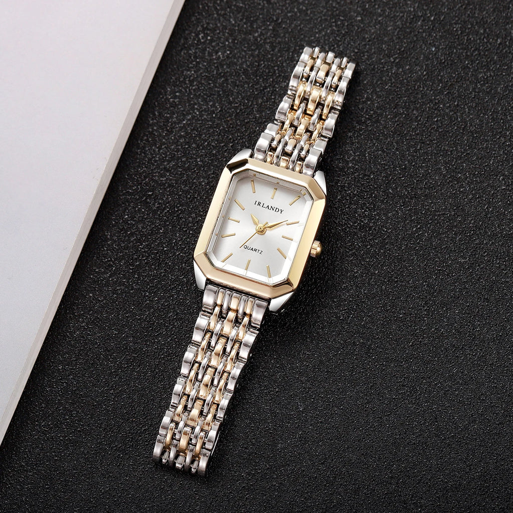 Fashion Rectangle Women Watches Steel Strap Ladies Quartz Wrist Watch Reloj Mujer Girls Clock Gift(Without Box)