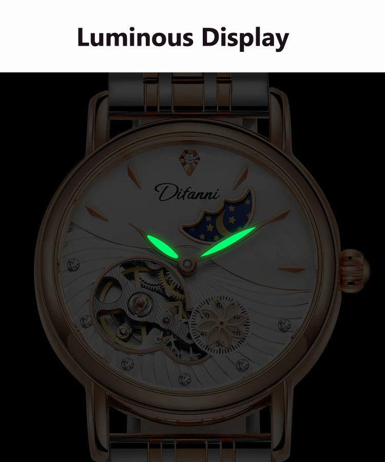 Women's Watches Waterproof Luminous Skeleton Original Automatic Mechanical Watch for Woman Elegant Ladies Watch Reloj Mujer