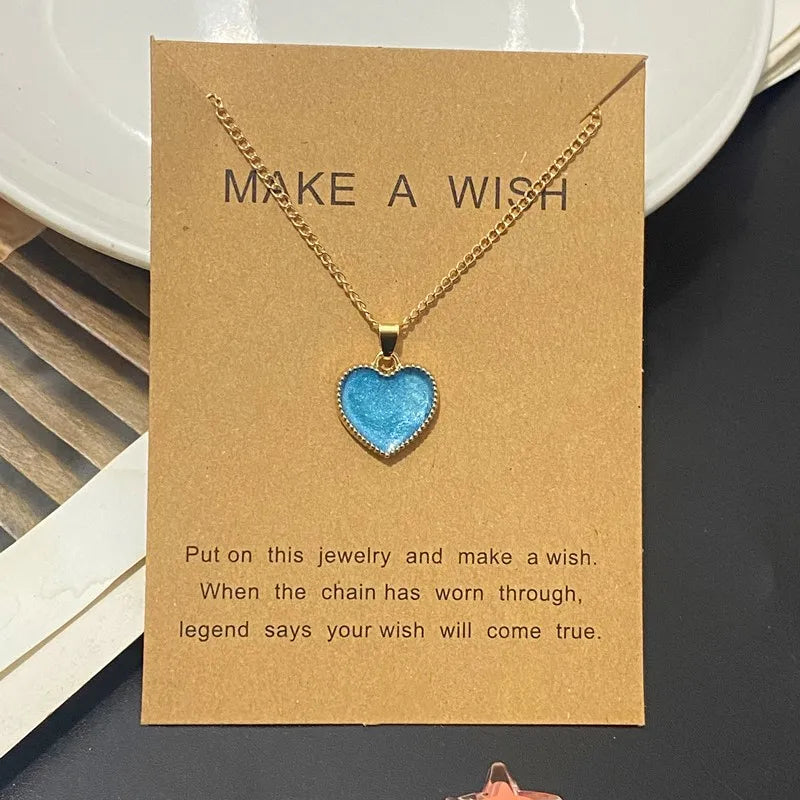 Jewelry Set for Girl Women Cute Romantic Love Heart Necklace Earrings Set Fashion Neck Jewelry Wholesale Dropshipping