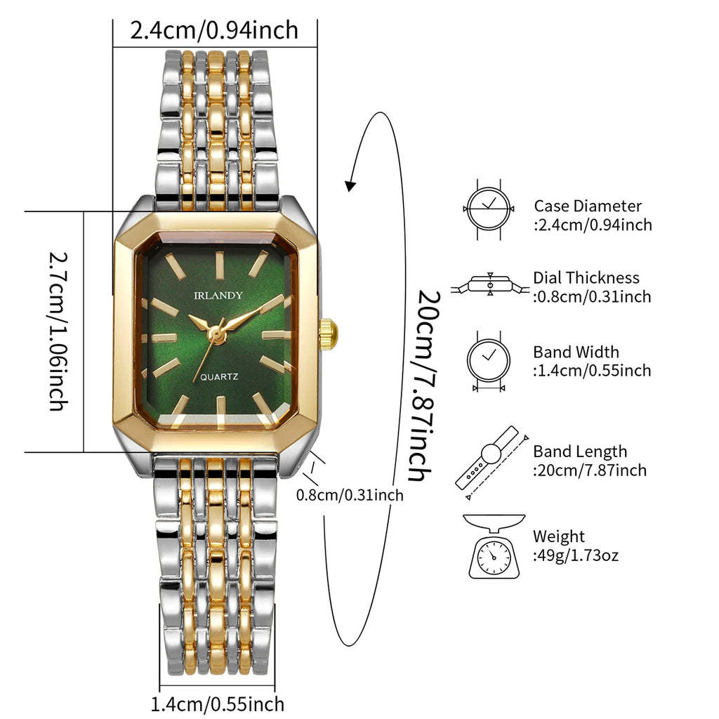 Fashion Rectangle Women Watches Steel Strap Ladies Quartz Wrist Watch Reloj Mujer Girls Clock Gift(Without Box)