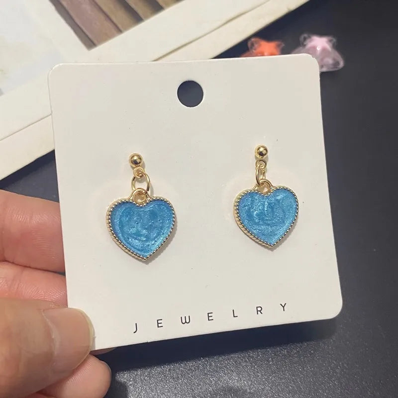 Jewelry Set for Girl Women Cute Romantic Love Heart Necklace Earrings Set Fashion Neck Jewelry Wholesale Dropshipping