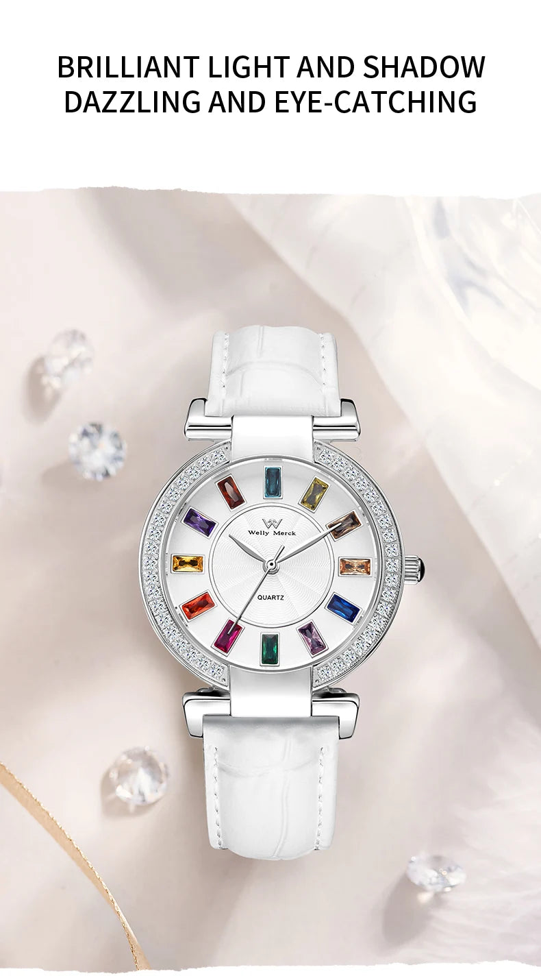 WM Watch Lady Quartz Watch Women Simple Classic Sapphire Colorful Elegant Retro Waterproof Welly Merck Woman Watches 078L-WM