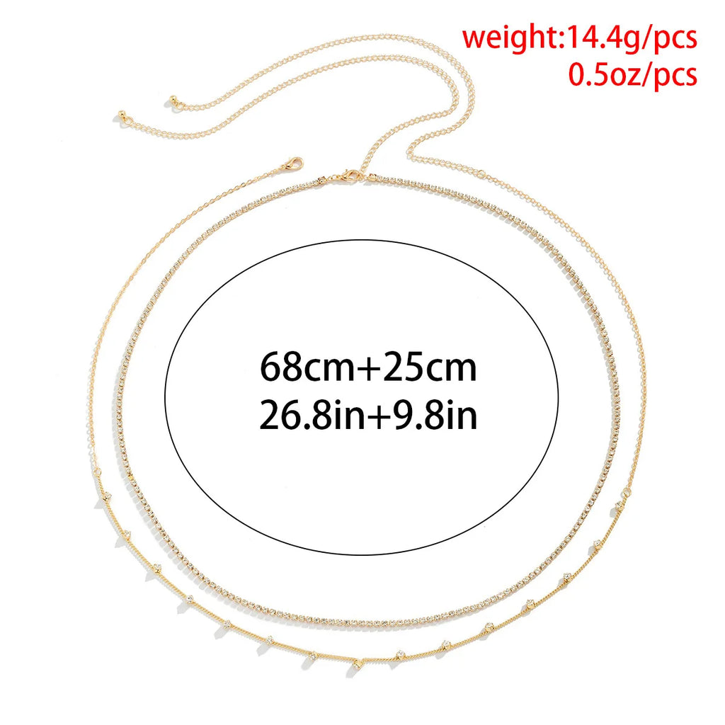 Summer Beach Jewelry Fashion Women's Alloy Double Layer Fine Chain Waist Chain Sexy Versatile Tassel Chain Sequin Body Chain