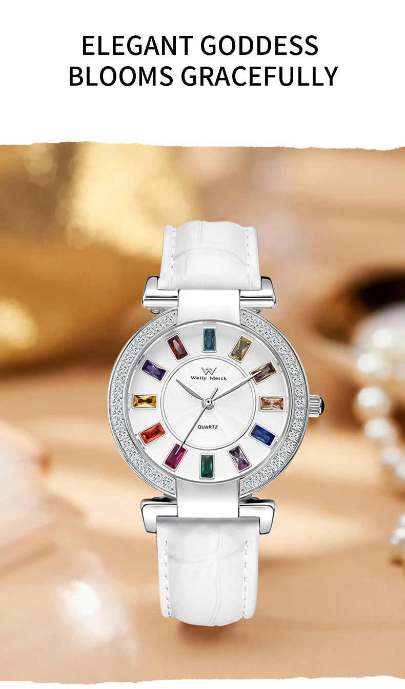 WM Watch Lady Quartz Watch Women Simple Classic Sapphire Colorful Elegant Retro Waterproof Welly Merck Woman Watches 078L-WM