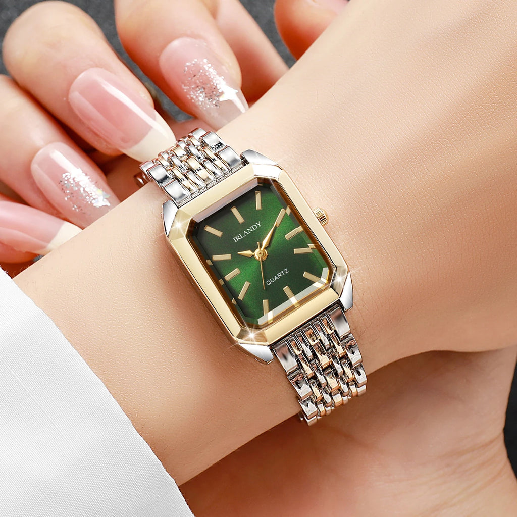 Fashion Rectangle Women Watches Steel Strap Ladies Quartz Wrist Watch Reloj Mujer Girls Clock Gift(Without Box)