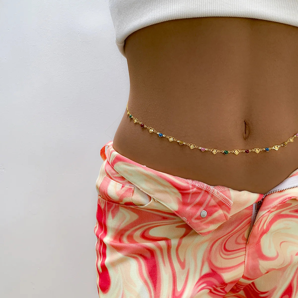 Summer Beach Jewelry Fashion Women's Alloy Double Layer Fine Chain Waist Chain Sexy Versatile Tassel Chain Sequin Body Chain