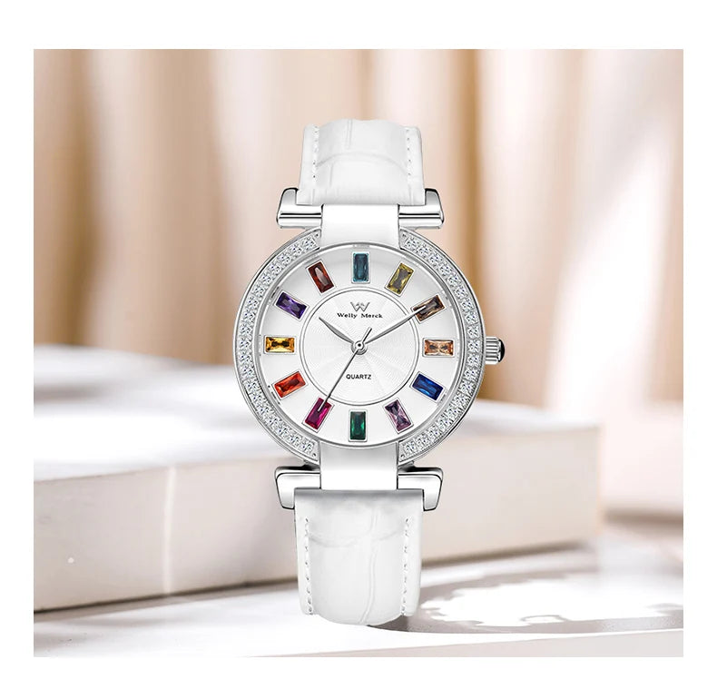 WM Watch Lady Quartz Watch Women Simple Classic Sapphire Colorful Elegant Retro Waterproof Welly Merck Woman Watches 078L-WM