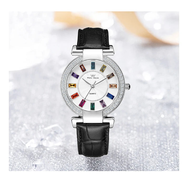 WM Watch Lady Quartz Watch Women Simple Classic Sapphire Colorful Elegant Retro Waterproof Welly Merck Woman Watches 078L-WM