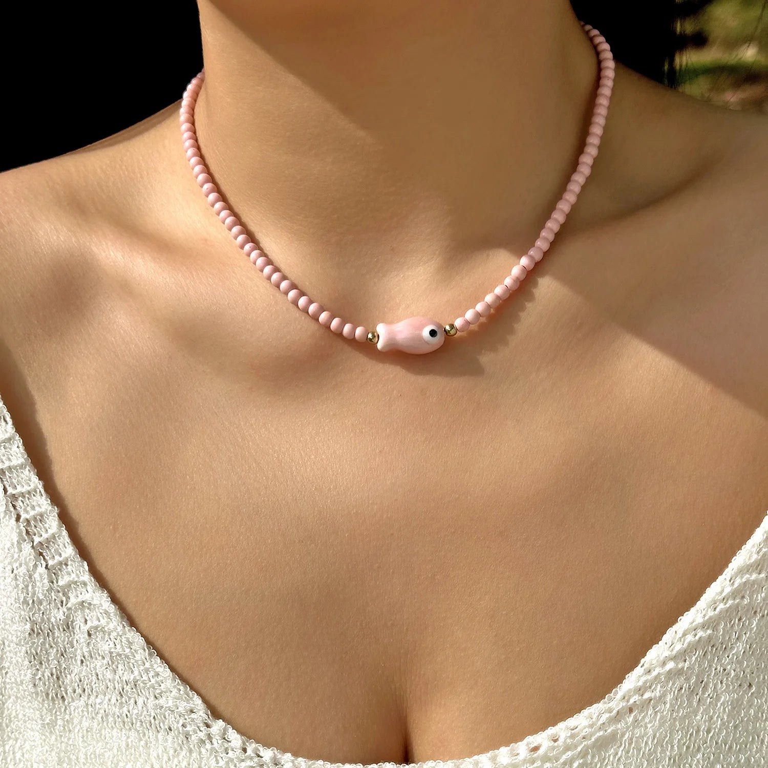 Beaded Starfish Pendant Necklace
