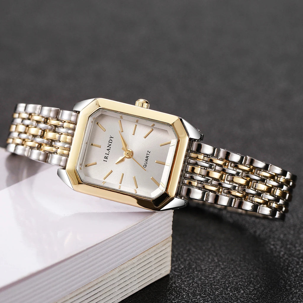 Fashion Rectangle Women Watches Steel Strap Ladies Quartz Wrist Watch Reloj Mujer Girls Clock Gift(Without Box)