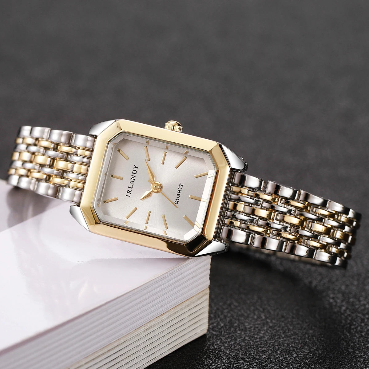 Fashion Rectangle Women Watches Steel Strap Ladies Quartz Wrist Watch Reloj Mujer Girls Clock Gift(Without Box)