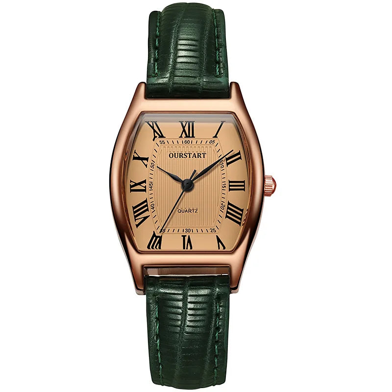 Watch for Women Small Ladies Wristwatches Brown Retro Vintage Leather Bracelet Watch Black Quartz Wristwatches Reloj Mujer