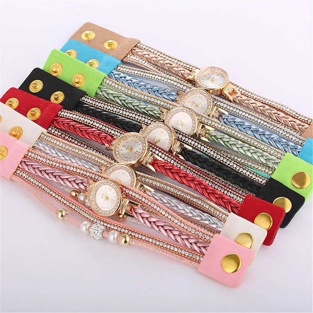 Bracelet Watches for Women Wrap Around Fashion Bracelet Dress Ladies Woman Quartz Wristwatches Women Watch Relojes Para Mujer