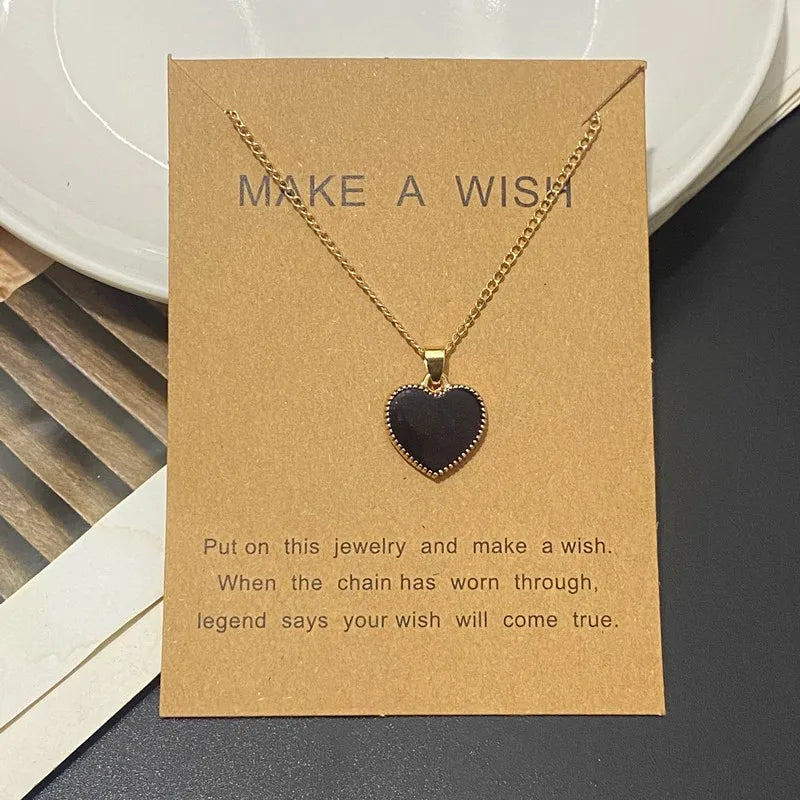Jewelry Set for Girl Women Cute Romantic Love Heart Necklace Earrings Set Fashion Neck Jewelry Wholesale Dropshipping