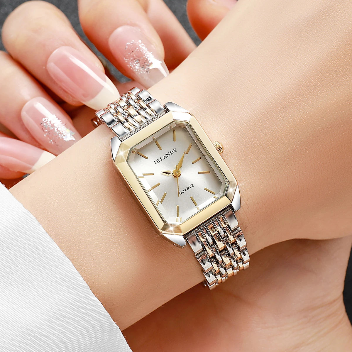 Fashion Rectangle Women Watches Steel Strap Ladies Quartz Wrist Watch Reloj Mujer Girls Clock Gift(Without Box)