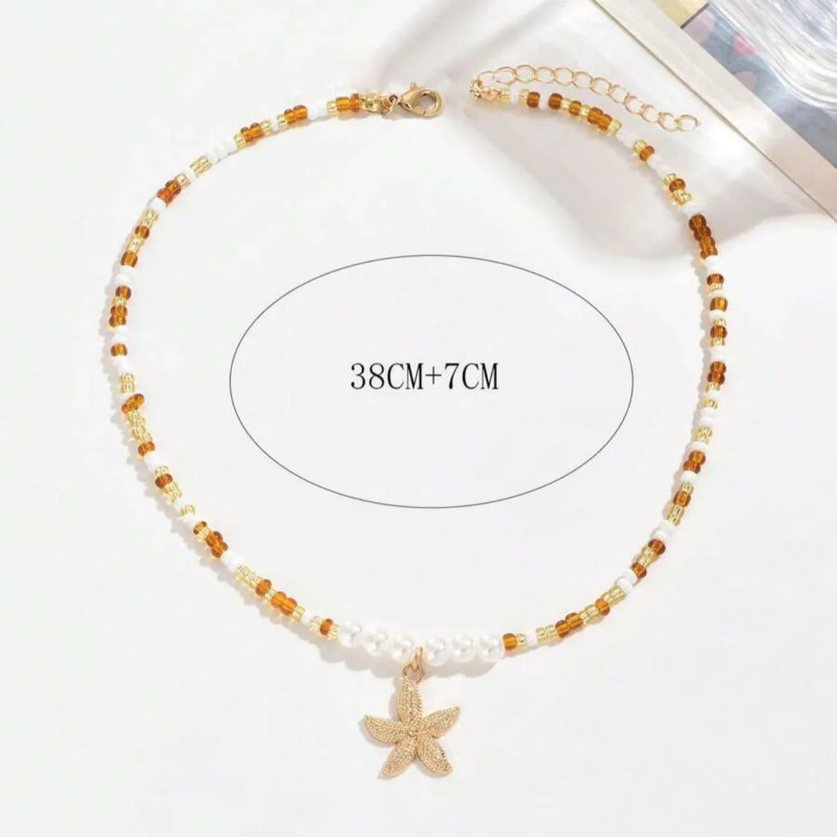 Beaded Starfish Pendant Necklace