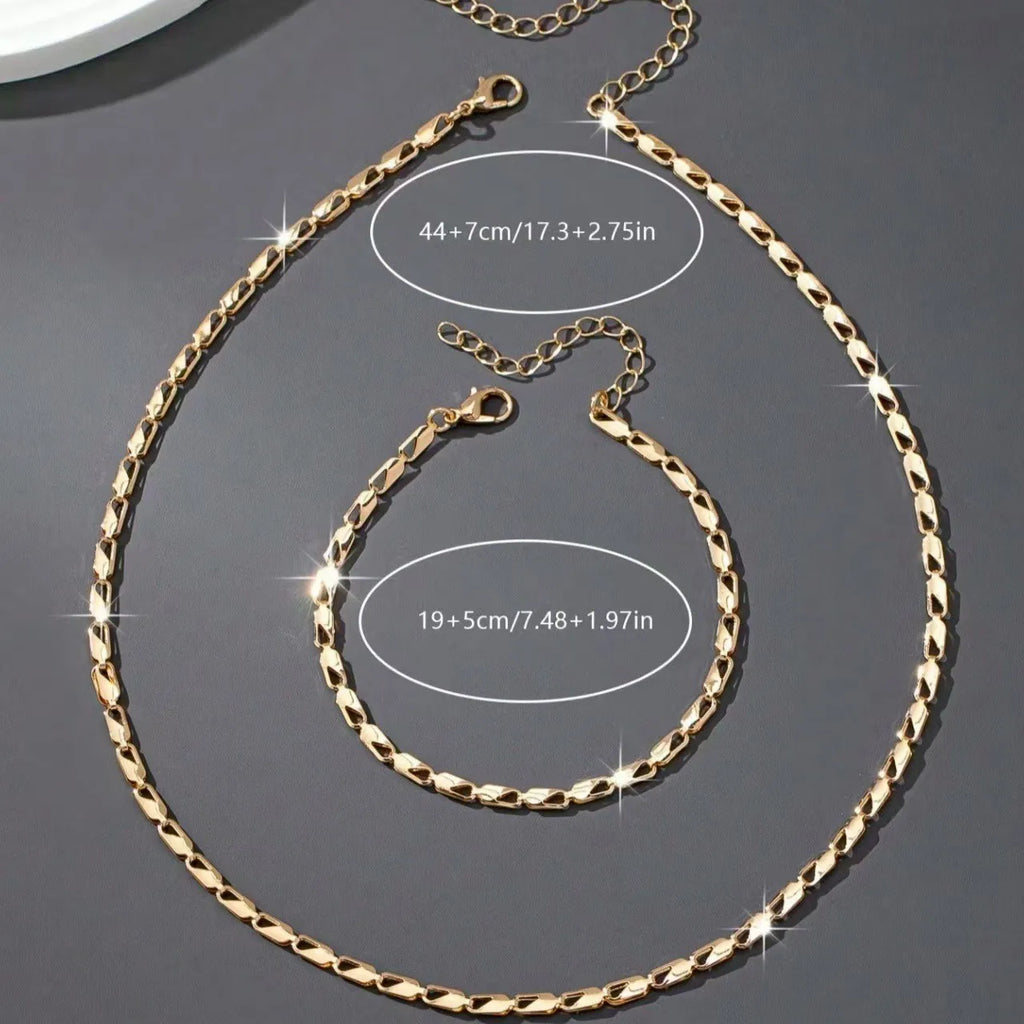 A Set of Luxurious Women's Necklaces and Bracelets, a Fashionable and Versatile Women's Jewelry Set