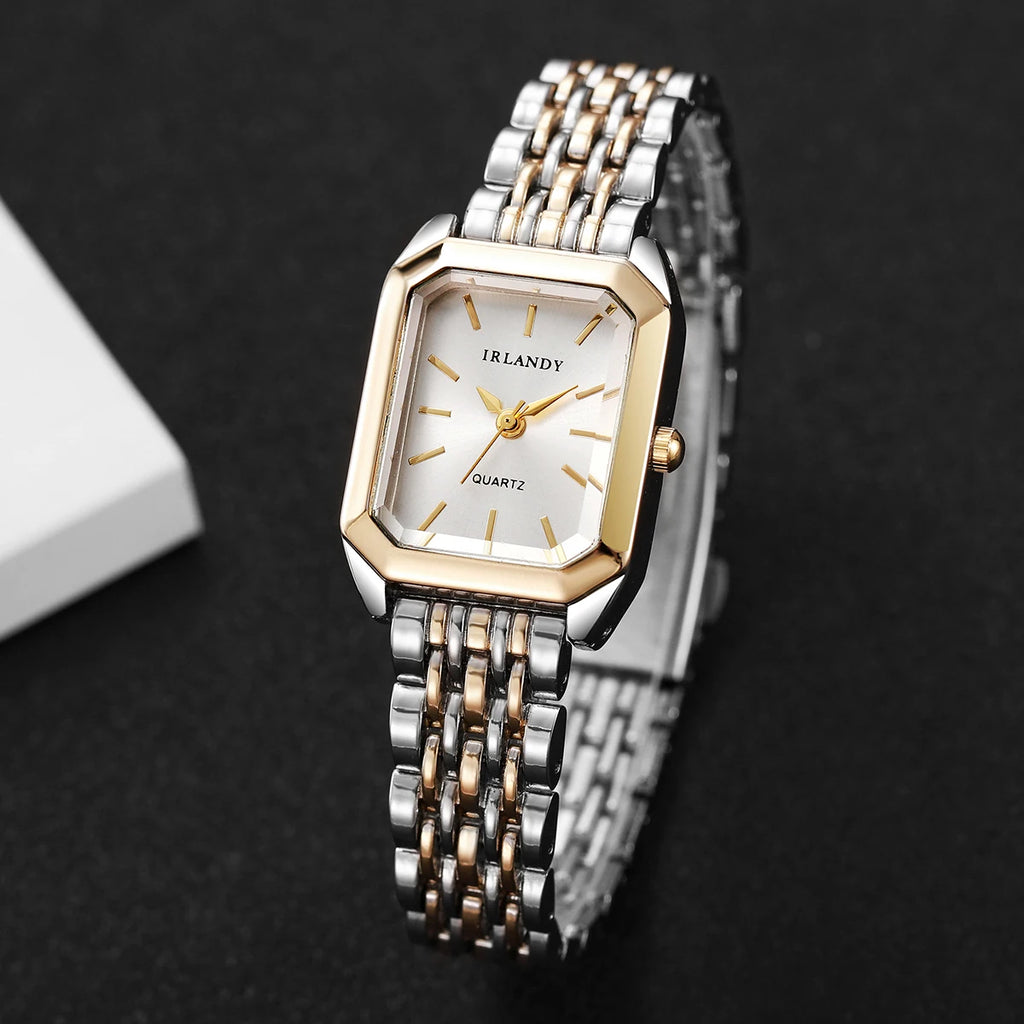 Fashion Rectangle Women Watches Steel Strap Ladies Quartz Wrist Watch Reloj Mujer Girls Clock Gift(Without Box)
