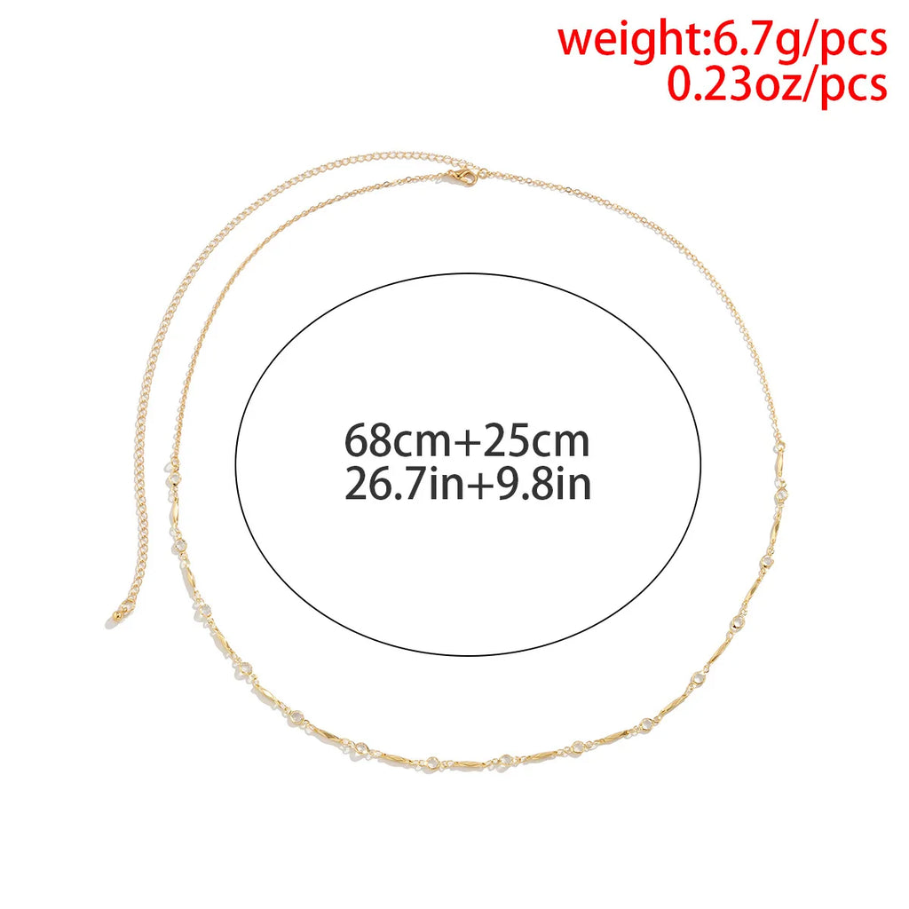 Summer Beach Jewelry Fashion Women's Alloy Double Layer Fine Chain Waist Chain Sexy Versatile Tassel Chain Sequin Body Chain
