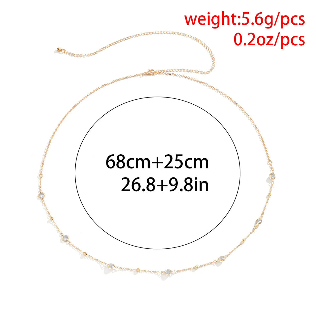Summer Beach Jewelry Fashion Women's Alloy Double Layer Fine Chain Waist Chain Sexy Versatile Tassel Chain Sequin Body Chain
