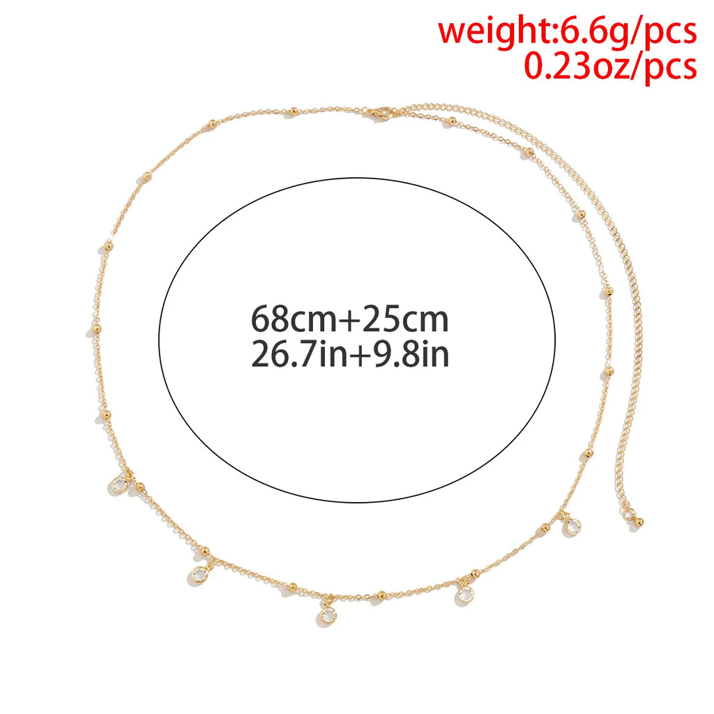 Summer Beach Jewelry Fashion Women's Alloy Double Layer Fine Chain Waist Chain Sexy Versatile Tassel Chain Sequin Body Chain