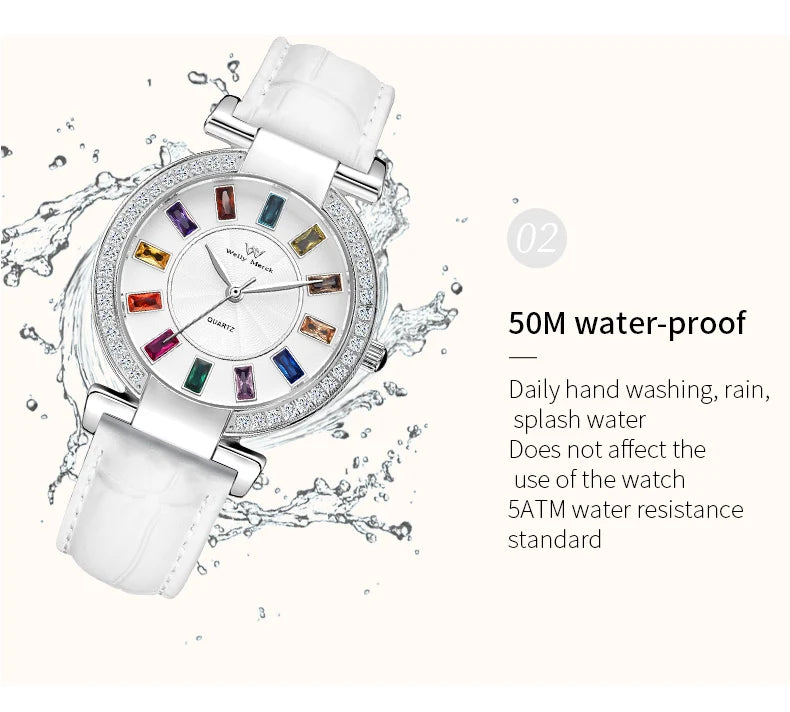 WM Watch Lady Quartz Watch Women Simple Classic Sapphire Colorful Elegant Retro Waterproof Welly Merck Woman Watches 078L-WM