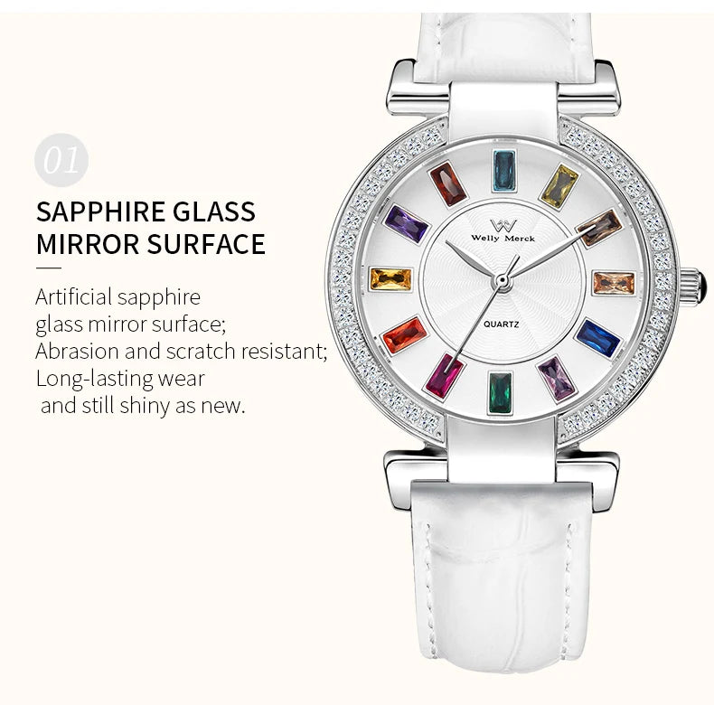 WM Watch Lady Quartz Watch Women Simple Classic Sapphire Colorful Elegant Retro Waterproof Welly Merck Woman Watches 078L-WM