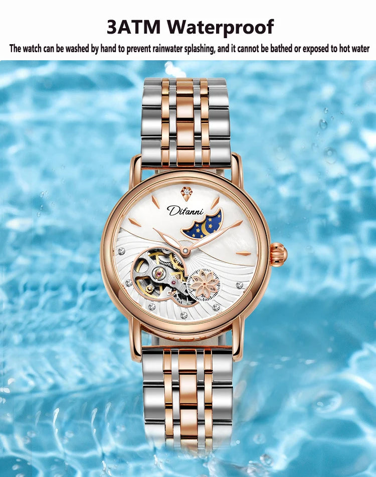 Women's Watches Waterproof Luminous Skeleton Original Automatic Mechanical Watch for Woman Elegant Ladies Watch Reloj Mujer